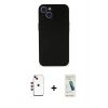MARSİLYAN™- iPhone 14 Kılıf Yadigar Yansıma Serisi - Şeffaf Pasifik Cam Ekran Koruyucu + Shine Kamera Lens - KI