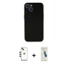 MARSİLYAN™- iPhone 14 Kılıf Yadigar Yansıma Serisi - Şeffaf Pasifik Cam Ekran Koruyucu + Shine Kamera Lens - YL