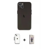 MARSİLYAN™- iPhone 14 Kılıf Yadigar Yansıma Serisi - Siyah Bilvis 3D Cam Ekran Koruyucu + Shine Kamera Lens - GS