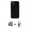MARSİLYAN™- iPhone 14 Kılıf Yadigar Yansıma Serisi - Siyah Bilvis 3D Mat Cam Ekran Koruyucu + Raze Metal Kamera Lens - GS
