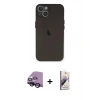 MARSİLYAN™- iPhone 14 Kılıf Yadigar Yansıma Serisi - Siyah Bilvis 3D Mat Cam Ekran Koruyucu + Raze Metal Kamera Lens - SH