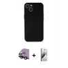 MARSİLYAN™- iPhone 14 Kılıf Yadigar Yansıma Serisi - Siyah Bilvis 3D Mat Cam Ekran Koruyucu + Raze Metal Kamera Lens - SH