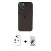 MARSİLYAN™- iPhone 14 Kılıf Yadigar Yansıma Serisi - Siyah Bilvis 3D Mat Cam Ekran Koruyucu + Shine Kamera Lens - YL