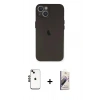MARSİLYAN™- iPhone 14 Kılıf Yadigar Yansıma Serisi - Siyah Bilvis 3D Mat Cam Ekran Koruyucu + Shine Kamera Lens - SH