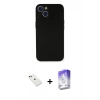MARSİLYAN™- iPhone 14 Kılıf Yadigar Yansıma Serisi - Siyah Bilvis 5in1 3D Magic Cam Ekran Koruyucu + Diamond Kamera Lens - YL