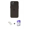 MARSİLYAN™- iPhone 14 Kılıf Yadigar Yansıma Serisi - Siyah Bilvis 5in1 3D Magic Cam Ekran Koruyucu + Diamond Kamera Lens - KI