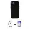 MARSİLYAN™- iPhone 14 Kılıf Yadigar Yansıma Serisi - Siyah Bilvis 5in1 3D Magic Cam Ekran Koruyucu + Shine Kamera Lens - GI
