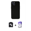 MARSİLYAN™- iPhone 14 Kılıf Yadigar Yansıma Serisi - Siyah Bilvis 5in1 3D Magic Cam Ekran Koruyucu + PVD Metal Kamera Lens - GS