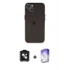 MARSİLYAN™- iPhone 14 Kılıf Yadigar Yansıma Serisi - Siyah Bilvis 5in1 3D Magic Cam Ekran Koruyucu + PVD Metal Kamera Lens - YL