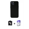 MARSİLYAN™- iPhone 14 Kılıf Yadigar Yansıma Serisi - Siyah Bilvis 5in1 3D Magic Cam Ekran Koruyucu + PVD Metal Kamera Lens - TU