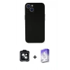 MARSİLYAN™- iPhone 14 Kılıf Yadigar Yansıma Serisi - Siyah Bilvis 5in1 3D Magic Cam Ekran Koruyucu + PVD Metal Kamera Lens - YL