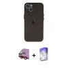 MARSİLYAN™- iPhone 14 Kılıf Yadigar Yansıma Serisi - Siyah Bilvis 5in1 3D Magic Cam Ekran Koruyucu + Raze Metal Kamera Lens - KI
