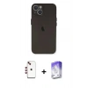 MARSİLYAN™- iPhone 14 Kılıf Yadigar Yansıma Serisi - Siyah Bilvis 5in1 3D Magic Cam Ekran Koruyucu + Shine Kamera Lens - KI