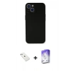 MARSİLYAN™- iPhone 14 Kılıf Yadigar Yansıma Serisi - Siyah Bilvis 5in1 3D Magic Cam Ekran Koruyucu + Diamond Kamera Lens - SABE
