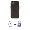MARSİLYAN™- iPhone 14 Kılıf Yadigar Yansıma Serisi - Siyah Bilvis 5in1 5D Magic Hayalet Cam Ekran Koruyucu + Shine Kamera Lens - MI