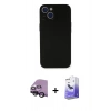 MARSİLYAN™- iPhone 14 Kılıf Yadigar Yansıma Serisi - Siyah Bilvis 5in1 5D Magic Hayalet Cam Ekran Koruyucu + Raze Metal Kamera Lens - SH