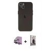 MARSİLYAN™- iPhone 14 Kılıf Yadigar Yansıma Serisi - Siyah Bilvis Hayalet Cam Ekran Koruyucu + Raze Metal Kamera Lens - MR