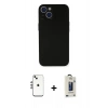 MARSİLYAN™- iPhone 14 Kılıf Yadigar Yansıma Serisi - Siyah Bilvis Hayalet Cam Ekran Koruyucu + Shine Kamera Lens - GS