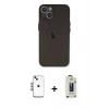MARSİLYAN™- iPhone 14 Kılıf Yadigar Yansıma Serisi - Siyah Bilvis Hayalet Cam Ekran Koruyucu + Shine Kamera Lens - MI