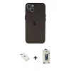 MARSİLYAN™- iPhone 14 Kılıf Yadigar Yansıma Serisi - Siyah Bilvis Hayalet Cam Ekran Koruyucu + Diamond Kamera Lens - SABE
