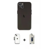 MARSİLYAN™- iPhone 14 Kılıf Yadigar Yansıma Serisi - Siyah Bilvis Hayalet Cam Ekran Koruyucu + Shine Kamera Lens - SH