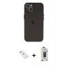 MARSİLYAN™- iPhone 14 Kılıf Yadigar Yansıma Serisi - Siyah Bilvis Hayalet Cam Ekran Koruyucu + Diamond Kamera Lens - YL