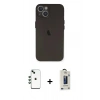 MARSİLYAN™- iPhone 14 Kılıf Yadigar Yansıma Serisi - Siyah Bilvis Hayalet Cam Ekran Koruyucu + Shine Kamera Lens - YL