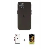 MARSİLYAN™- iPhone 14 Kılıf Yadigar Yansıma Serisi - Siyah Buffer Cam Ekran Koruyucu + Shine Kamera Lens - KI