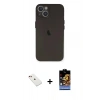 MARSİLYAN™- iPhone 14 Kılıf Yadigar Yansıma Serisi - Siyah Buffer Hayalet Cam Ekran Koruyucu + Diamond Kamera Lens - KI