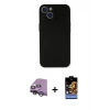 MARSİLYAN™- iPhone 14 Kılıf Yadigar Yansıma Serisi - Siyah Buffer Hayalet Cam Ekran Koruyucu + Raze Metal Kamera Lens - GS