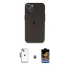 MARSİLYAN™- iPhone 14 Kılıf Yadigar Yansıma Serisi - Siyah Buffer Hayalet Cam Ekran Koruyucu + Shine Kamera Lens - SH