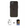 MARSİLYAN™- iPhone 14 Kılıf Yadigar Yansıma Serisi - Siyah Buffer Hayalet Cam Ekran Koruyucu + Shine Kamera Lens - YL