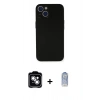 MARSİLYAN™- iPhone 14 Kılıf Yadigar Yansıma Serisi - Siyah Joko Magic 5D Cam + PVD Metal Kamera Lens - GS