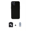 MARSİLYAN™- iPhone 14 Kılıf Yadigar Yansıma Serisi - Siyah Joko Magic 5D Cam + PVD Metal Kamera Lens - MI