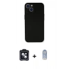 MARSİLYAN™- iPhone 14 Kılıf Yadigar Yansıma Serisi - Siyah Joko Magic 5D Cam + PVD Metal Kamera Lens - SH