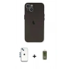 MARSİLYAN™- iPhone 14 Kılıf Yadigar Yansıma Serisi - Siyah Joko Magic 5D Hayalet Cam + Mavi Shine Kamera Lens