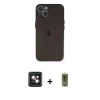 MARSİLYAN™- iPhone 14 Kılıf Yadigar Yansıma Serisi - Siyah Joko Magic 5D Hayalet Cam + PVD Metal Kamera Lens - PE