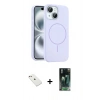 MARSİLYAN™- iPhone 14 Kılıf Yankı Form Serisi - Şeffaf 360 Full Body Arka Koruyucu + Diamond Kamera Lens - PE