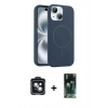 MARSİLYAN™- iPhone 14 Kılıf Yankı Form Serisi - Şeffaf 360 Full Body Arka Koruyucu + PVD Metal Kamera Lens - SH