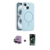 MARSİLYAN™- iPhone 14 Kılıf Yankı Form Serisi - Şeffaf 360 Full Body Arka Koruyucu + Raze Metal Kamera Lens - SH