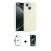 MARSİLYAN™- iPhone 14 Kılıf Yankı Form Serisi - Şeffaf 360 Full Body Arka Koruyucu + Shine Kamera Lens - MI
