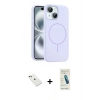 MARSİLYAN™- iPhone 14 Kılıf Yankı Form Serisi - Şeffaf Pasifik Cam Ekran Koruyucu + Diamond Kamera Lens - YL