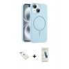 MARSİLYAN™- iPhone 14 Kılıf Yankı Form Serisi - Şeffaf Pasifik Cam Ekran Koruyucu + Diamond Kamera Lens - YL