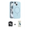 MARSİLYAN™- iPhone 14 Kılıf Yankı Form Serisi - Şeffaf Pasifik Cam Ekran Koruyucu + PVD Metal Kamera Lens - YL
