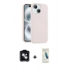 MARSİLYAN™- iPhone 14 Kılıf Yankı Form Serisi - Şeffaf Pasifik Cam Ekran Koruyucu + PVD Metal Kamera Lens - GS