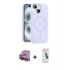 MARSİLYAN™- iPhone 14 Kılıf Yankı Form Serisi - Şeffaf Pasifik Cam Ekran Koruyucu + Raze Metal Kamera Lens - KI