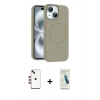 MARSİLYAN™- iPhone 14 Kılıf Yankı Form Serisi - Şeffaf Pasifik Cam Ekran Koruyucu + Shine Kamera Lens - KI