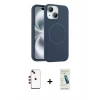 MARSİLYAN™- iPhone 14 Kılıf Yankı Form Serisi - Şeffaf Pasifik Cam Ekran Koruyucu + Shine Kamera Lens - KI