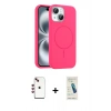 MARSİLYAN™- iPhone 14 Kılıf Yankı Form Serisi - Şeffaf Pasifik Cam Ekran Koruyucu + Shine Kamera Lens - KI