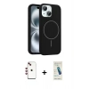 MARSİLYAN™- iPhone 14 Kılıf Yankı Form Serisi - Şeffaf Pasifik Cam Ekran Koruyucu + Shine Kamera Lens - KI